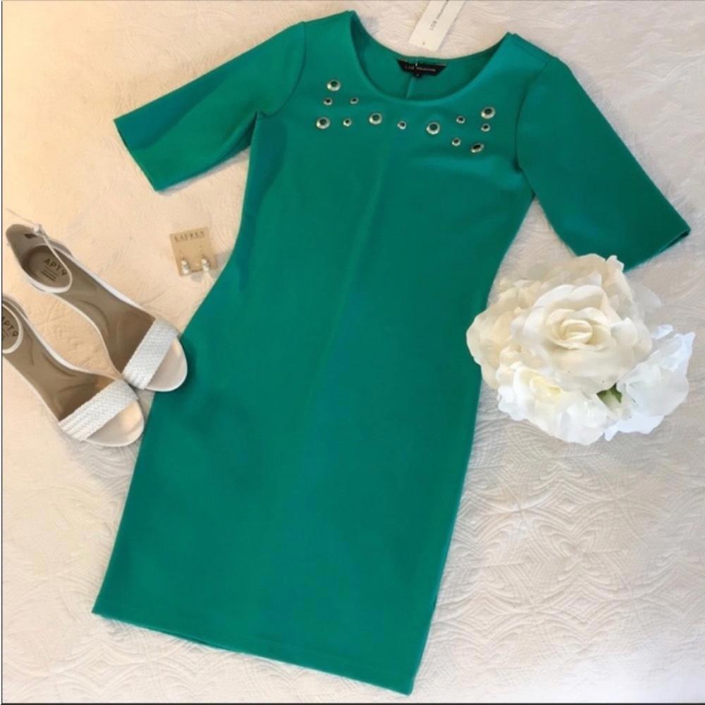 Lob Collection Women’s Short‎ Sleeve Mini Dress Teal Size 2